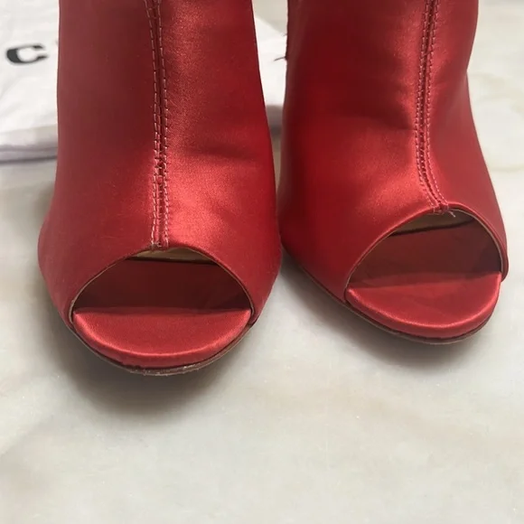 Schutz Desiree Pink Satin Open Toe Mule Heels - Picture 4 of 8